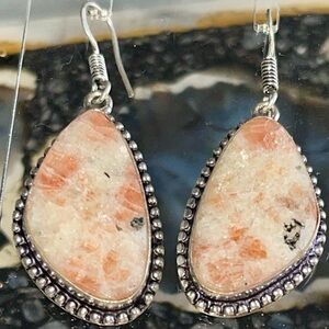 Sunstone Earrings 1 7/8”
